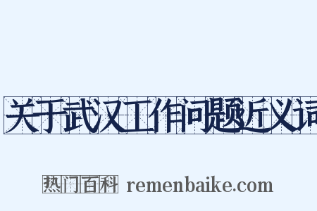 关于武汉工作问题近义词是什么意思的图片
